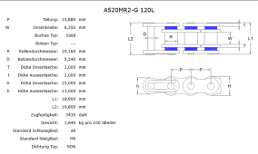Rollenkette AFAM A520MR2-G/110C